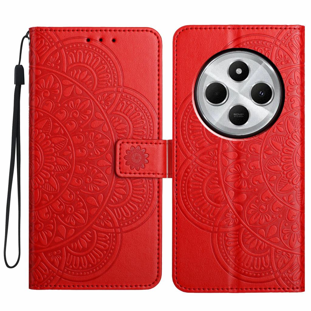 For Xiaomi Poco C75 4G/Redmi 14R 5G/14C 4G Leather Case with Card Slots Mandala Pattern Phone Cover Stand