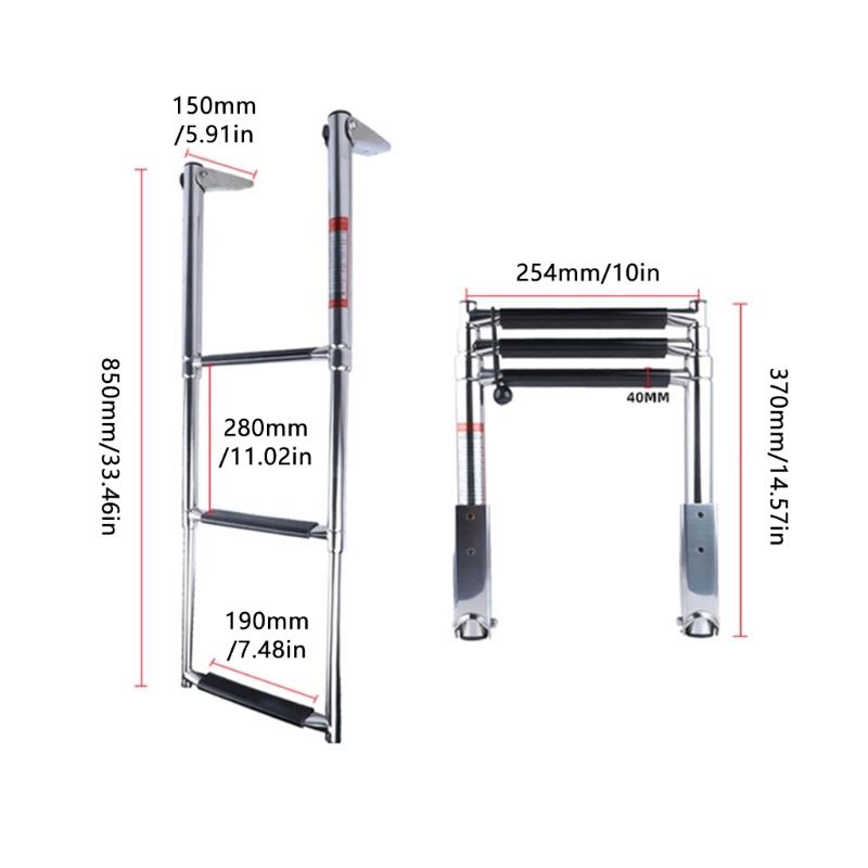 Quick Installation Telescopic Ladder Offering Stainless Steel Construction And Anti Slip Features For Marine Boarding And Swimming Use