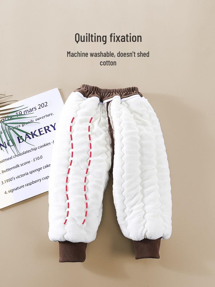 Jingqi Baumwoll-Sweathose mit Fleecefutter für Kinder: Warme Winterhosen für Jungen und Mädchen