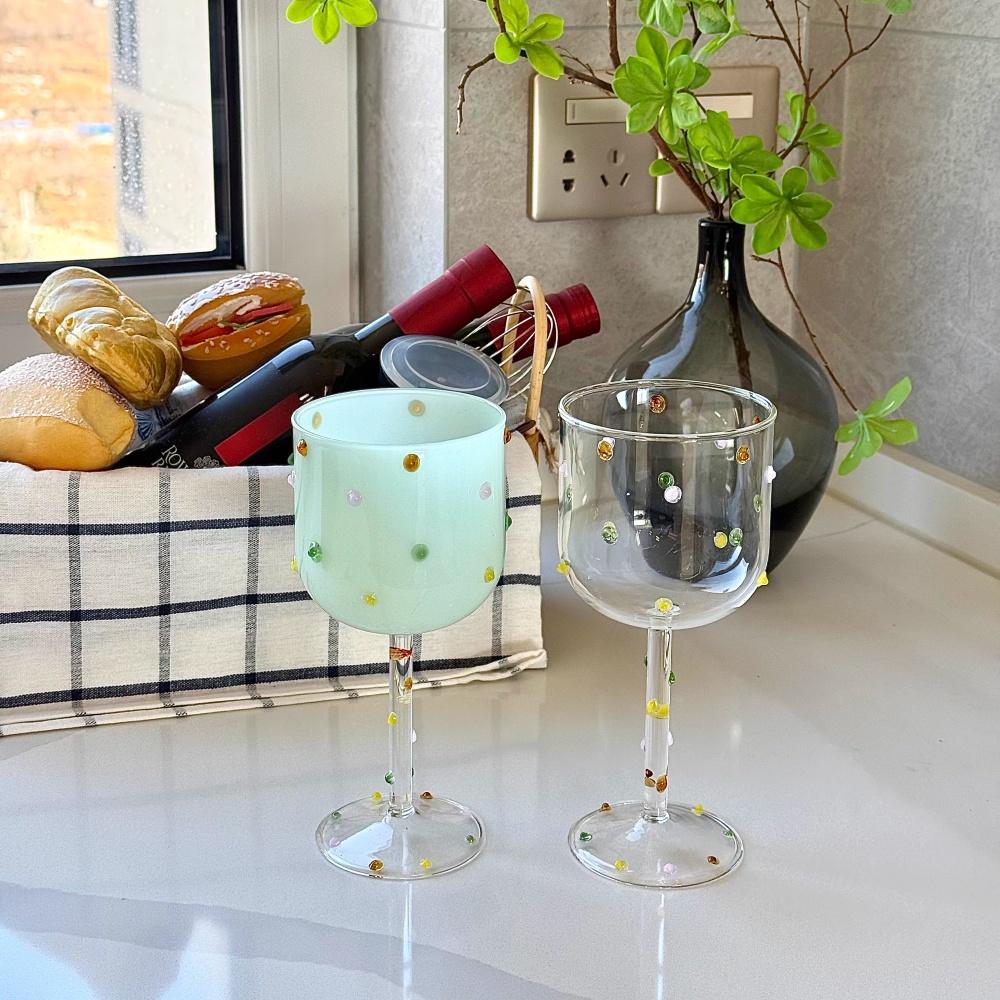 300ML Lead-Free Colored Glass Red Wine Cup Personalized Creative Stemware for Household European Style Bar Decoration