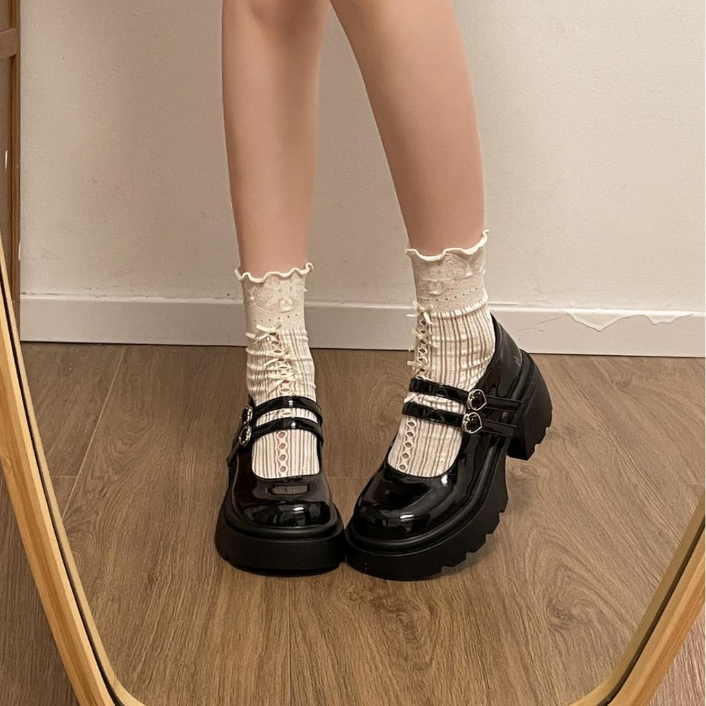 Platform Thick Heel French Mary Jane Shoes Women's Summer 2025 New Retro College Style Jk Small Small Leather Shoes
