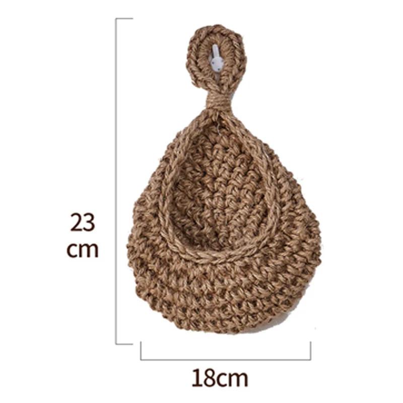 Handgewebter Wandkorb zum Aufhängen, Gemüse- und Obstkorb, Organizer, Behälter, Dekor für Küche, Garten, Wandmontage, Pflanzen, Blumen, Zwiebeln