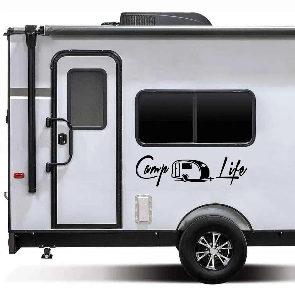 Creative Camper Life Rv Truck Car Sticker Motorhome Caravan Van Travel Decor Vinyl Decal Auto Body Tuning Decoration Accessories