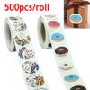 500Pcs Thank You Stickers Gifts Card Box Package Sealing Labels Donuts Stickers