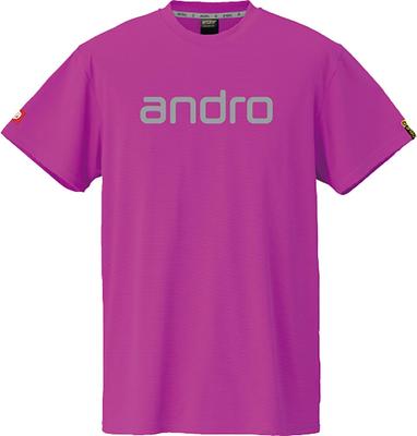 Andro Tischtennisspiel Tischtennis Unisex Napa Pink x Größe L Shirt, J.T.T.A (Japan Association) Genehmigt, T-Shirt, Deo, Silber,