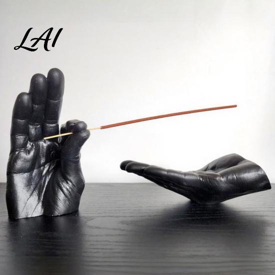 Study Room Desktop Ornaments Creative Hand Shape Incense Burner Resin Decorative Ornament Burner & Ash Collector Unique Office Desk Decorations Set