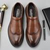 Fashion Men Genuine Cow Leather Brogue Wedding Business Mens Casual Flats Shoes Luxury Brand Oxford Shoes for Men's Shoes Platform Shoes