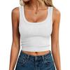 Women's Fashion Cropped Sleeveless Ribbed Tank Top for Summer Casual Fit