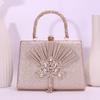 Fan-shaped pleated dress banquet portable dinner bag foreign style simple design shoulder messenger bag