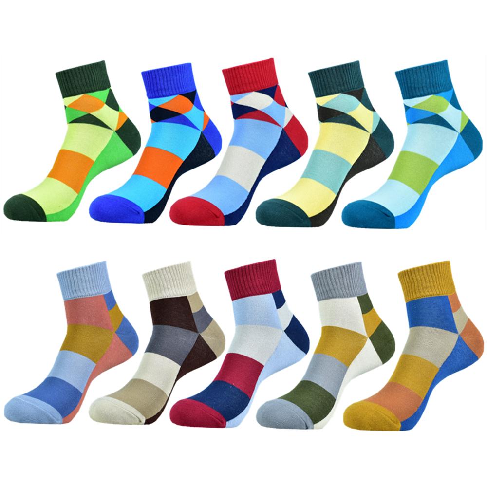 5 pairs Men's Spring/Summer Cotton Multi-color Short socks, Boat socks, quality Fashionable Lnnovative low cut socks