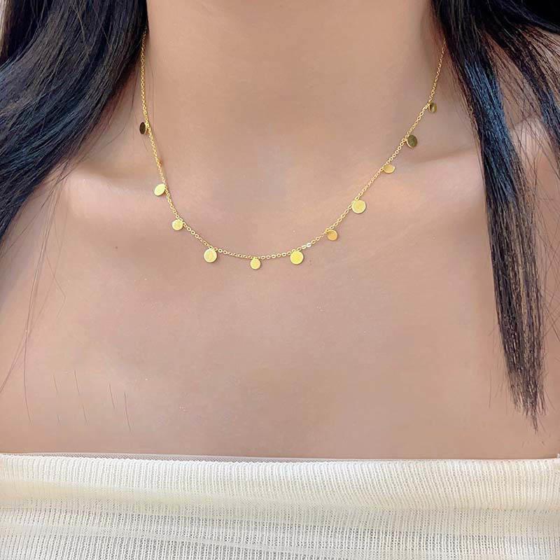 Multi-layer Acrylic Beaded Star Moon Starburst Charm Necklace for Women Bohemian Female Coin Chain Neck Jewelry