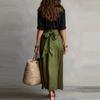 Women's Wear Loose All-match Collar Waist Ruffled Temperament Dress Two-piece Set