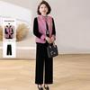 Women's New Embroidered Chinese-Style Velvet Vest with Frog Button - Two-Piece Spring Set