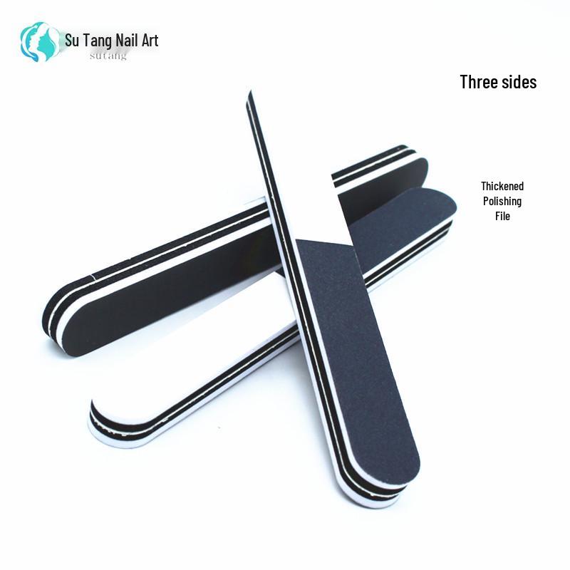

Утолщенная трехсторонняя пилка для полировки ногтей: Черная, белая и серая шлифовальная полоска из губки