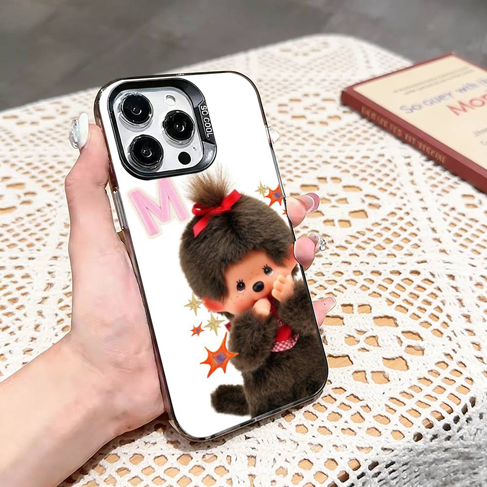 Cute M-monchhichis-s Phone Case For iPhone 17,16,15,14,13,12,11 Plus,Pro Max,XS,Colored silver phone case iPhone17