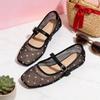 Zr Polka Dot Flat Shoes With Nonslip Rubber Sole For Summer Casual Wear