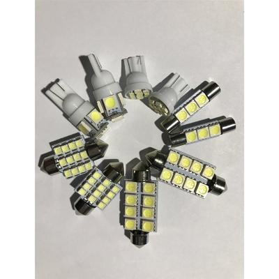 10X Led Lights Xenon White Car Interior Map Dome Reading License Plate Lamp Bulb