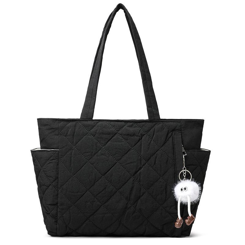 

Сумка-тоут, Большая вместительная сумка ромбовидной формы, повседневная и легкая, на одно плечо чёрный