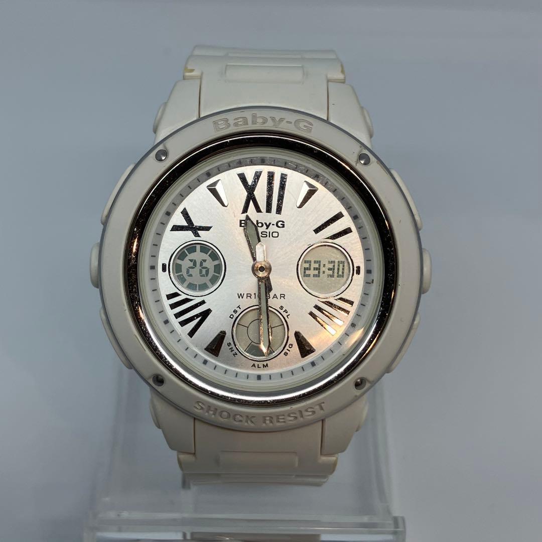 [Working item] CASIO Baby-G Ana-Digi watch body white battery new