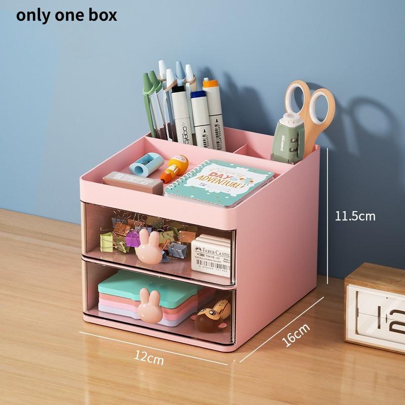

1pc Table Organizer Rabbit Design Pen Makeup Drawer Office Home Multipurpose Clutter Storage Stackable Durable рожевий