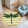 Vintage Dragonfly,Round Area Rug,Carpet Rug for Living Room Bedroom Sofa Playroom Decor,Non-slip Floor Mat
