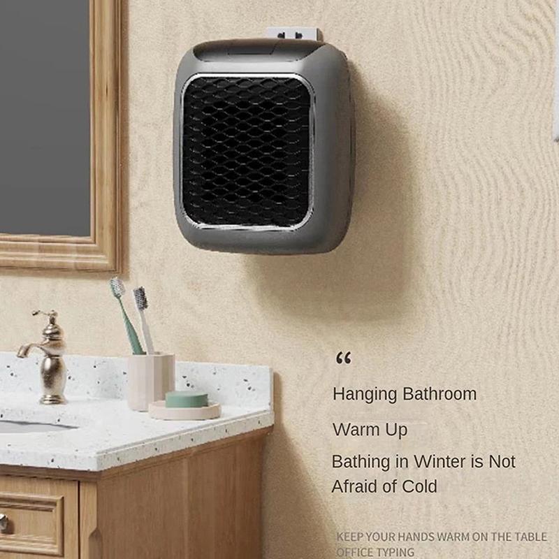 800W Mini-Heizlüfter für Zuhause Kleines Badezimmer Heizlüfter Wandmontiert PTC Keramik Elektroheizer Mit Fernbedienung