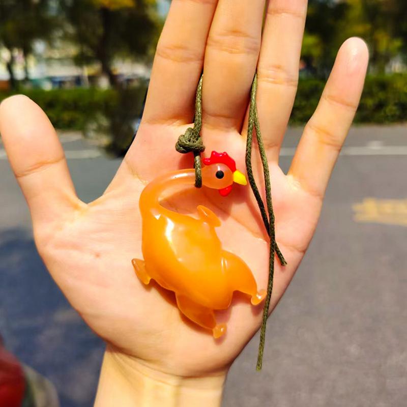 Rearview Mirror Decor Roast Chicken Decorations Color Changing Funny Cute Aesthetic Cool Car Pendant Auto Interior Decoration
