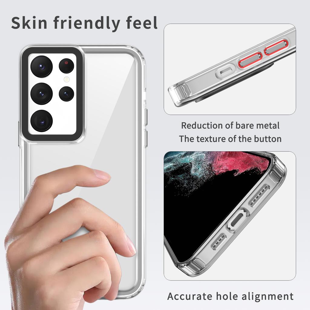 For Samsung Galaxy S22 Ultra 5G Case Slim Transparent PC+TPU Phone Cover