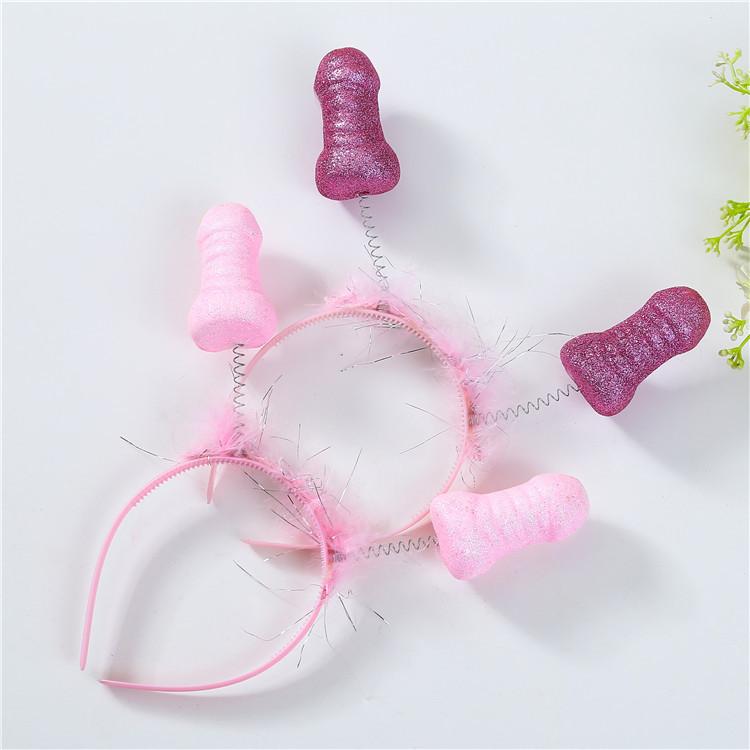 Pink Hen Party Bridal Shower Crown Funny Penis Headband Dick Hairband Bridesmaid Gift Decor Bachelorette Hen Party Favor Supplie
