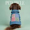Haustier Hund Denimjacke Mit Floralem Patchwork-Design Dackel Teddybär Katze Oberbekleidung