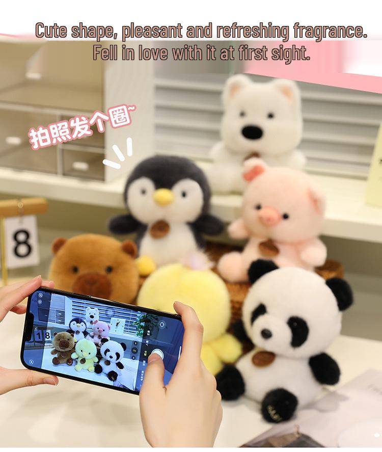 Xiang Dundun Happy Land Raccoon Plush Doll - Cute Trendy Desktop Companion