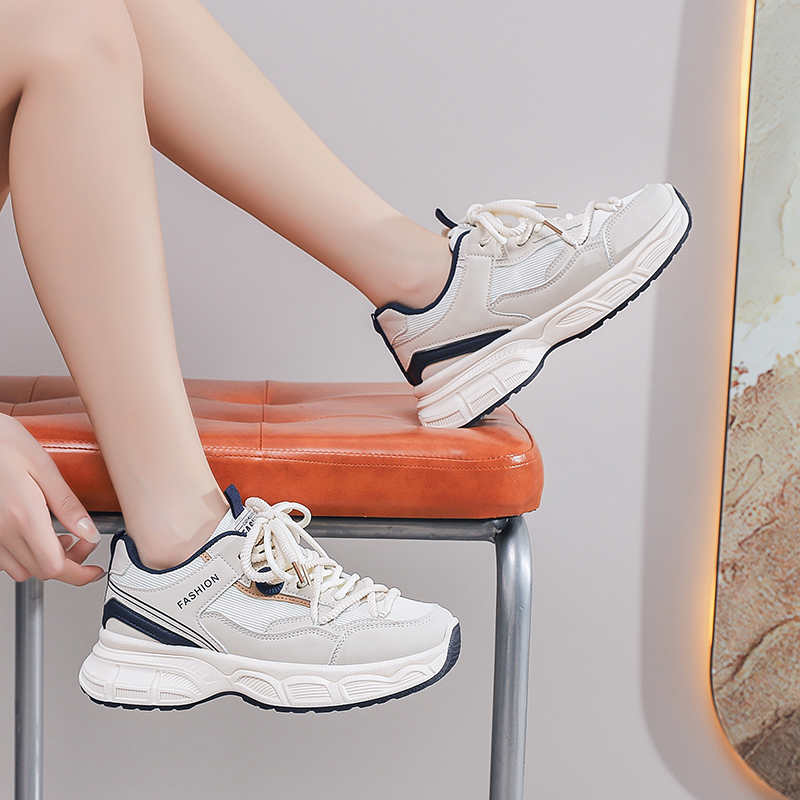 Fashion Playform Natural Leather Classic Shoes For Women Dress Size 44 High Heels Black Chunky Sneakers Sports Boti Pretty Retro