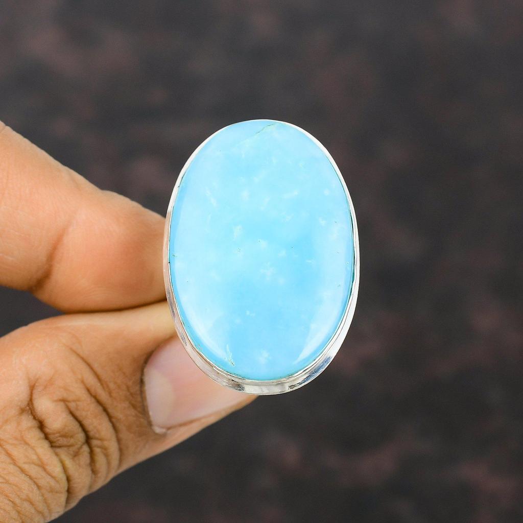 Hemimorphite Ring Natural Gemstone Jewelry 925 Sterling Silver Rings Adjustable Rings Statement Ring For Gift Handmade Hemimorphite Jewelry