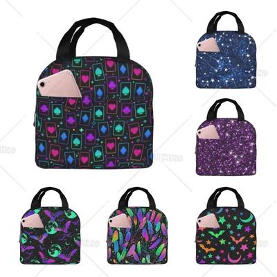 Bunte Sterne Tragbare Aluminiumfolie Verdickte Isolierung Lunchtasche Wiederverwendbare Großraum-Lunchbox für Jungen/Mädchen/Männer/Frauen