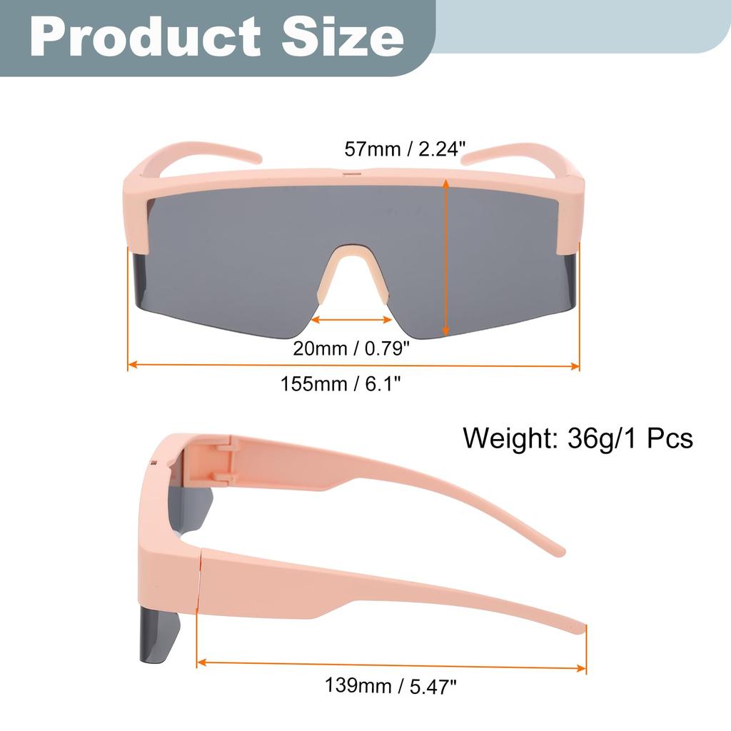 Sports Sunglasses for Polarized for Pink Gray Lenses [uxcell] Men, Lenses, Cycling, Hiking, Driving, Fishing, Running, Frame,