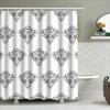 Vintage Floral Shower CurtainBlack White Decorative Bathtub Rug with Metal Hook (180x240cm) Home Improvement Essentials for Your