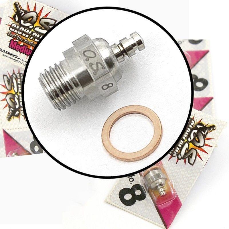4Pcs Glow Plug OS O.S. 8 No.8 #8 Standard Glow Plug Spark Medium For RC Car Truck Nitro Engine Remote Control Cars 4Pcs