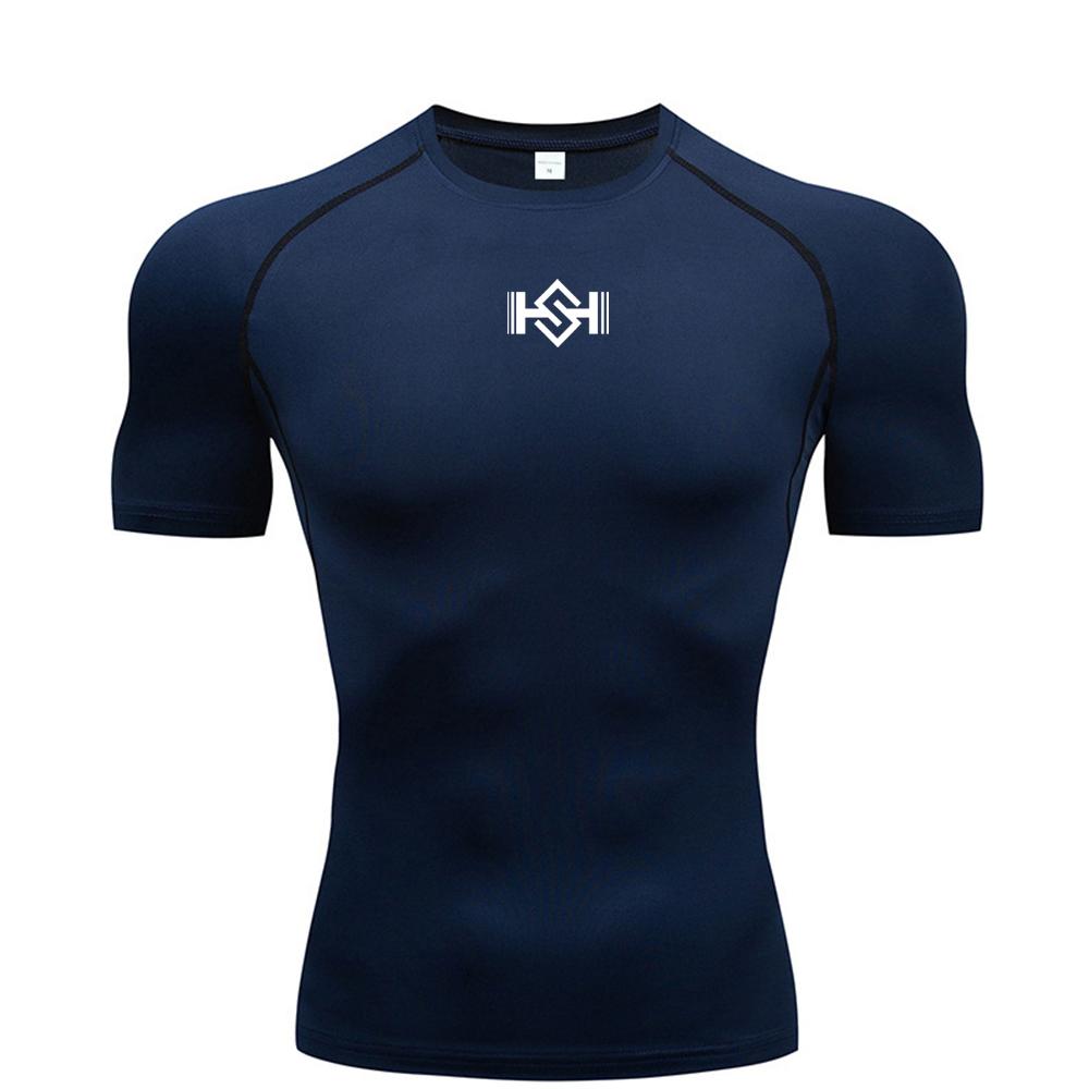 Men s Compression T-shirt, Gym Running Quick Dry Fitted Sportswear, Men s Fitness Breathable Printed T-shirt Short Sleeve S