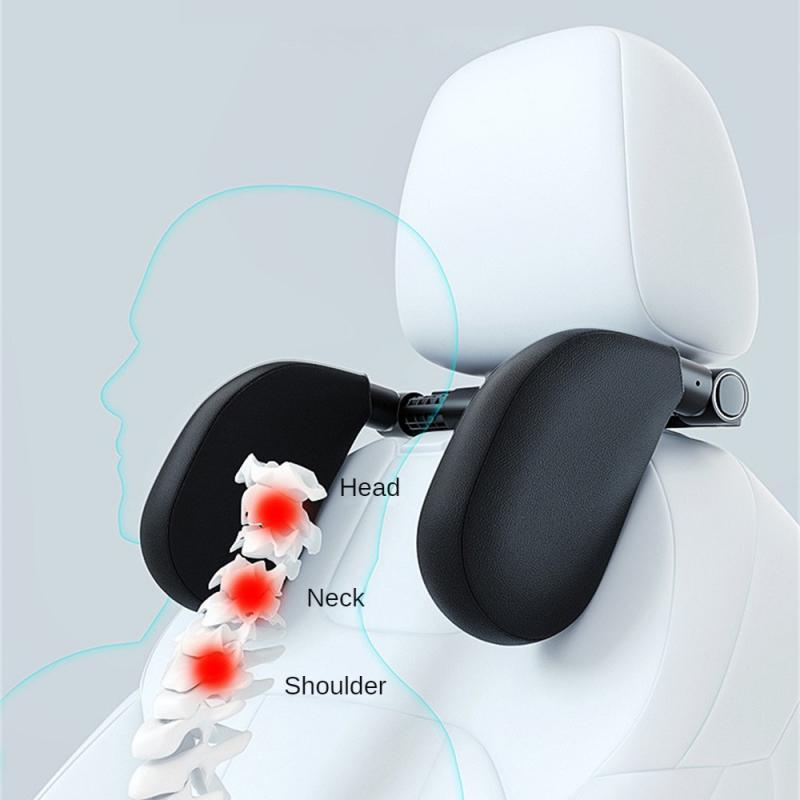 Car Seat Headrest Pillow Adjustable Angle Support Travel Rest Memory Pillow Car Headrest Pillow with Hook Interior Accessories