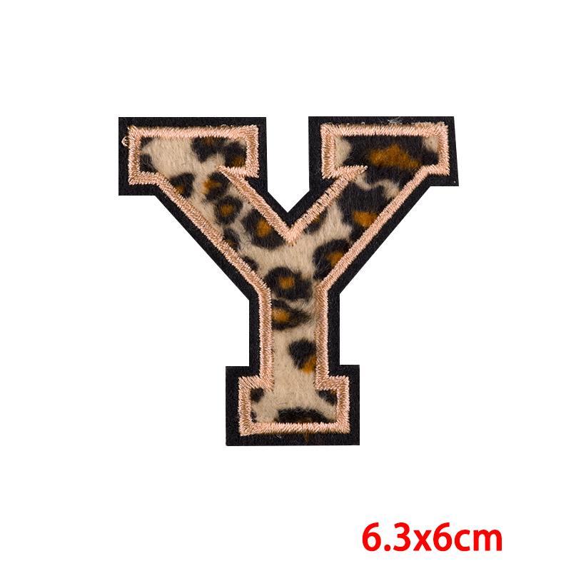 Leopard Print Letters Patch Iron On Patches For Clothing DIY Brand Name Patches On Clothes Fusible Patch For Clothes Stickers