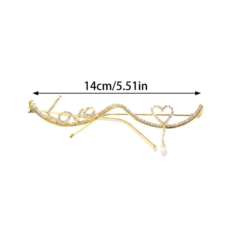 Rhinestones Love Eyeglasses Frame Glittering Face Chain Face Decorative Jewelry No Lens Half Frame Eyewear Party Favor