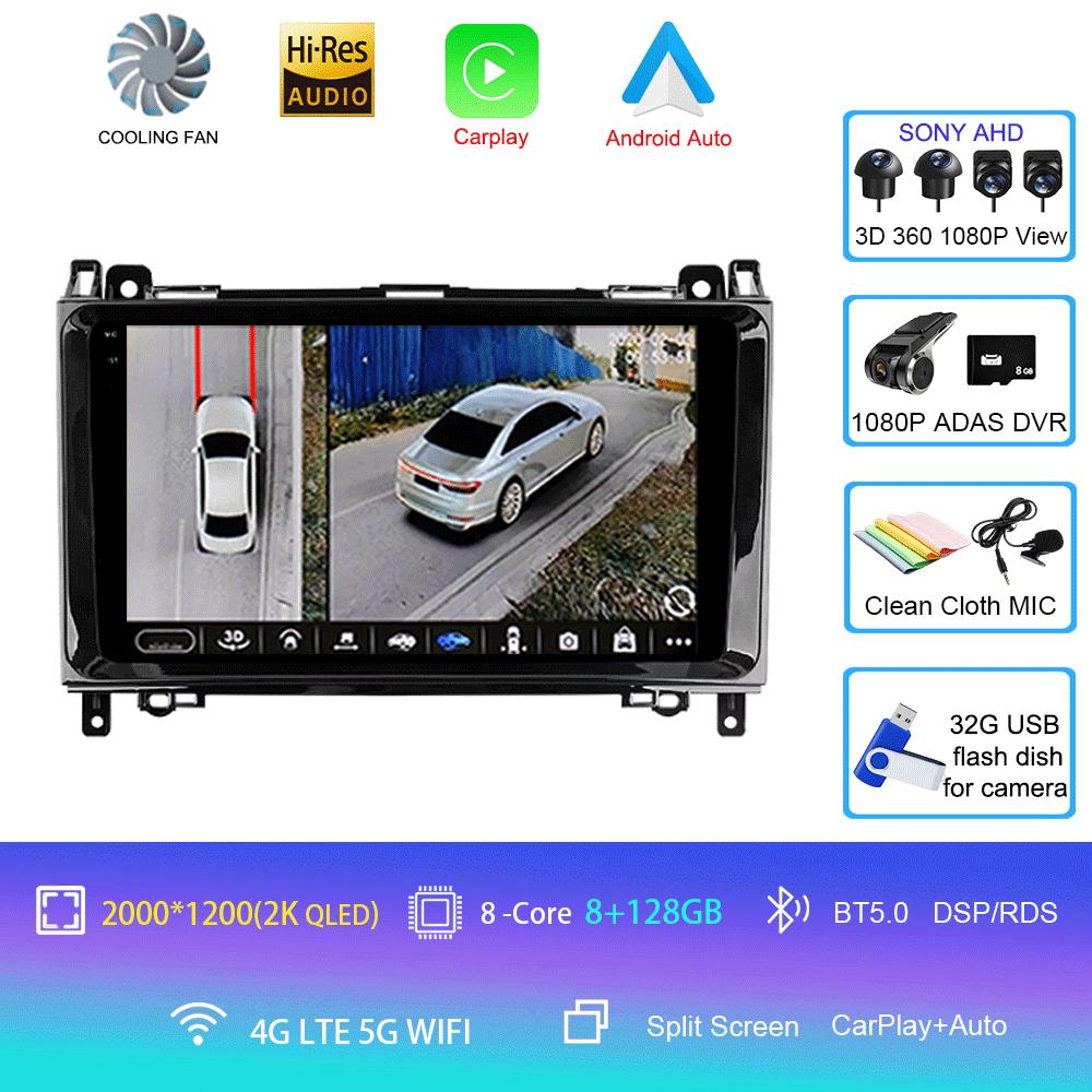 Radio auto Android 14 Pentru Mercedes-Benz B-Class T245 2005 - 2011 Player video multimedia Navigație stereo Nu 2din 2 din dvd