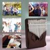 DRELD Kalimba 21-Key Thumb Piano Butterfly Wooden Portable Healing Music Beginner's Guide Tuning Hammer Storage Bag