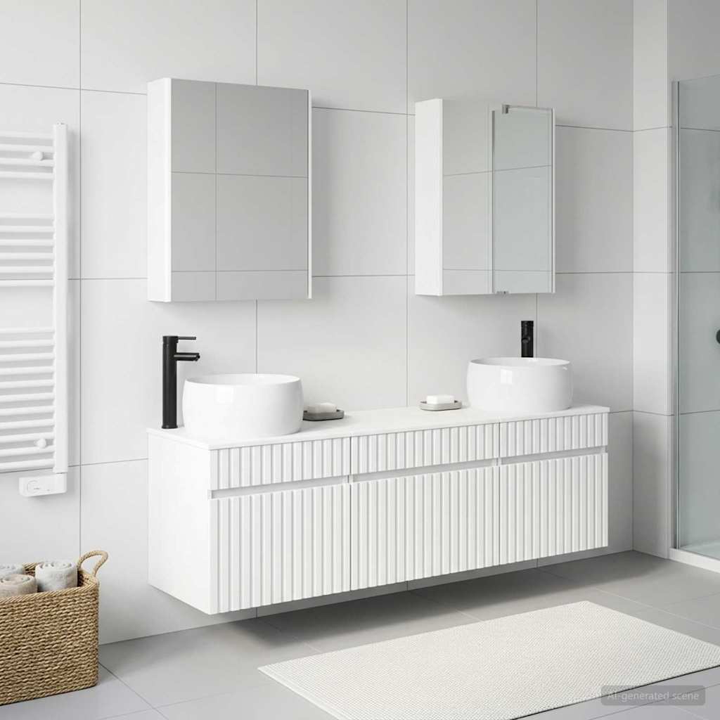 5 Piece Bathroom Cabinet Set White 53 X 15.5 X 70 Cm