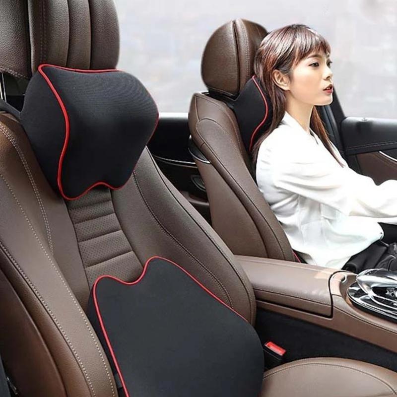 Memory Foam Auto Nackenkissen Bequem Atmungsaktiv Kopfstütze für Pendler Abnehmbarer Bezug für Reise Bürogebrauch