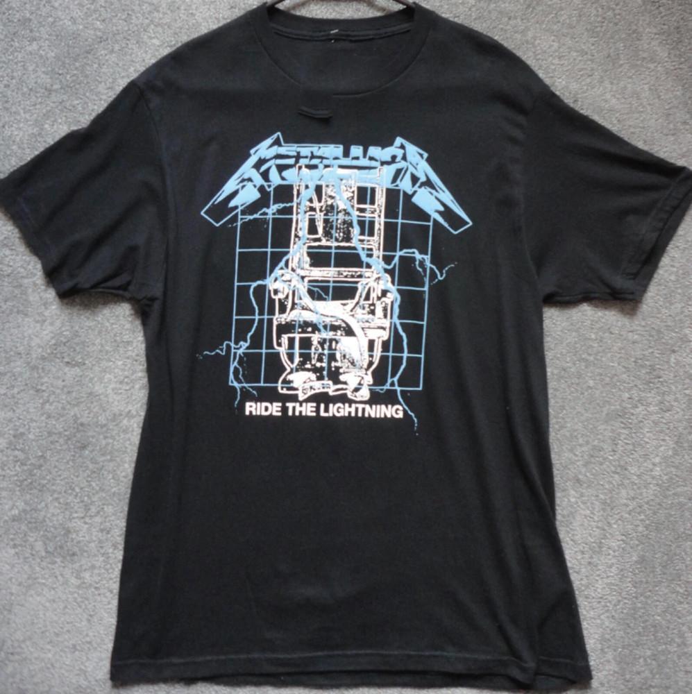 Metallica Ride the Lightning  Стиль перепечатки S-4XL Унисекс Футболка XL