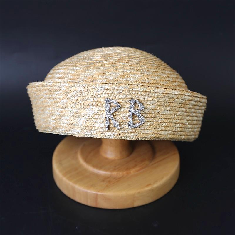 Garden Supplies My Women's 2025 Natural Sun Hat Summer Hand Woven Straw Beret Circle Concave Top Straw Hat Church Derby Party Beach Fashion Hat