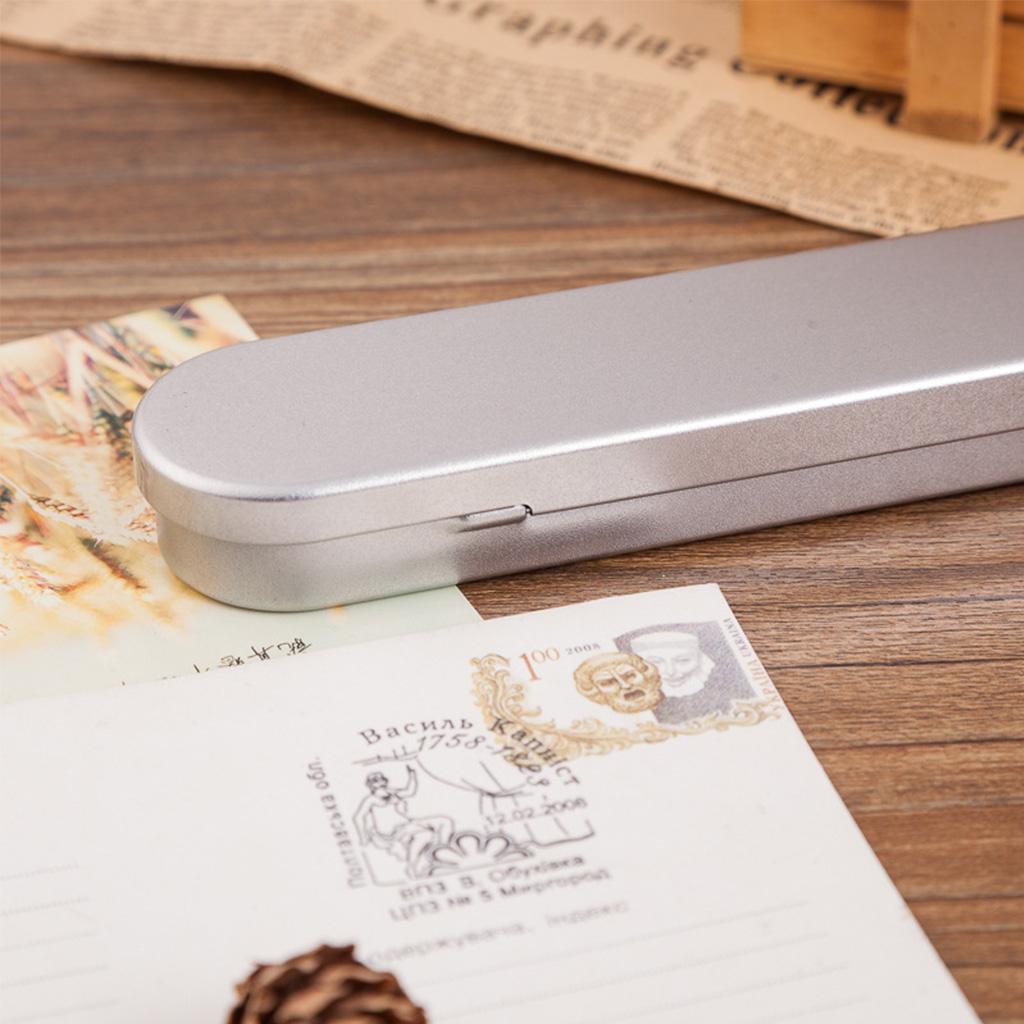 Silverplåtsblyertspenna för etui pennförvaringslåda skrivbordsorganisatör skola kontor U