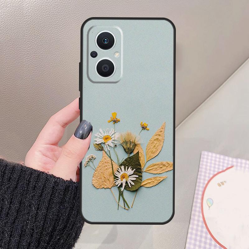 Flowers Pressed Funda For OPPO Reno 12 F 11F 13F 14F 10 13 14 15 Pro 7 8 Lite OPPO Find X8 X6 X5 X9 Pro Case