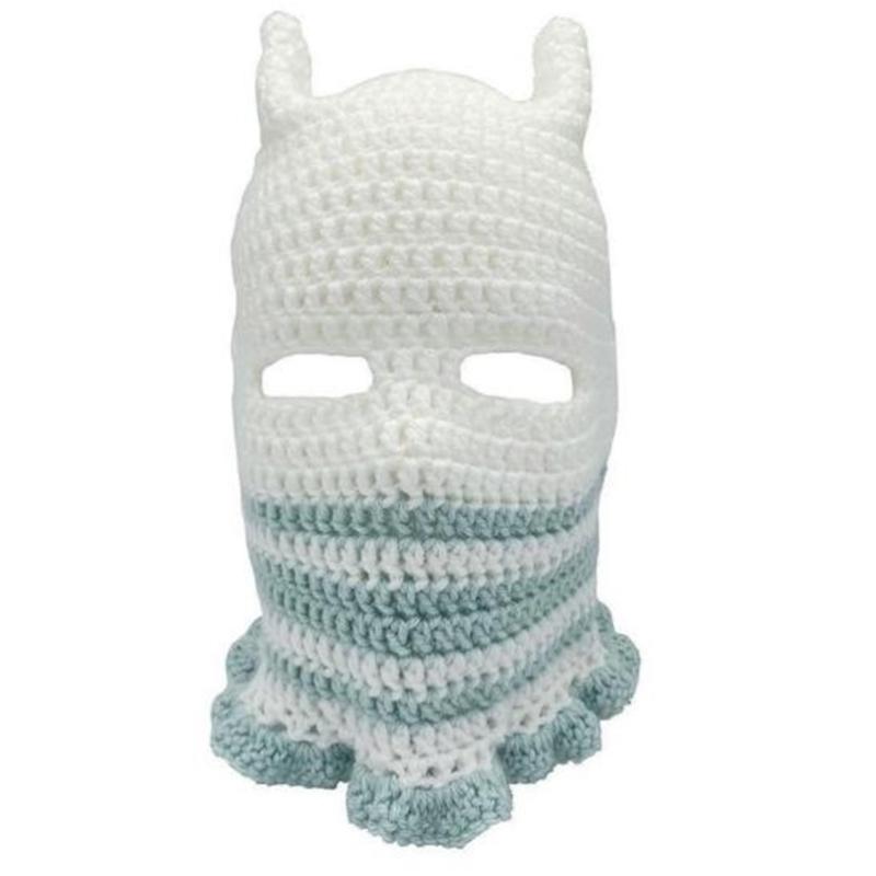 Knit Full Face Balaclava Hiking Scarves Devil Horn Balaclava Ski Halloween Hat